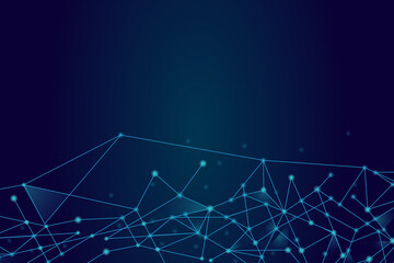 Network abstract connection isolated on blue background. Network technology background with dots and lines. Ai background. Modern abstract concept. Ai background vector, network technology