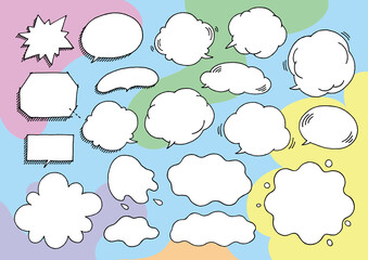 Fototapeta premium もくもくモヤモヤしたポップな吹き出し