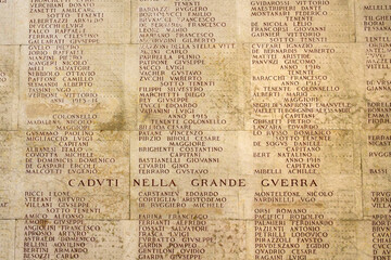 Monument to the fallen of the First World War in Modena, Italy.
