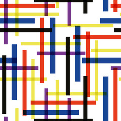 Criss Cross Stripes Baar Abstract Multicolor Vector Seamless Pattern