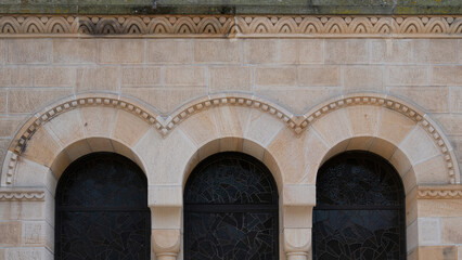 Fototapeta na wymiar Church windows with decorative elements