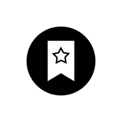 Bookmark with star icon in black round