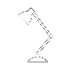 Table lamp icon outline made from black lines isolated on white background. Vector illustration