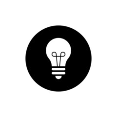 Light bulb icon in black round