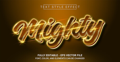 Mighty Text Style Effect. Editable Graphic Text Template.