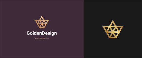 Naklejka premium Vector abstract logo emblem design elegant wire lines king crow modern minimal style. Premium business geometric logotype symbol for corporate identity.