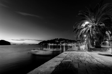 Embankment of Cavtat town, Croatia.