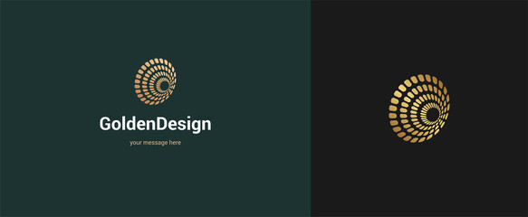 Fototapeta na wymiar Vector abstract circle logo emblem design elegant modern minimal style vector illustration. Premium business geometric logotype symbol for corporate identity.