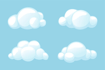 Vector clouds set isolated, cartoon clouds icon