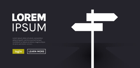 Choice way concept and choice of ways web homepage flat vector illustration.