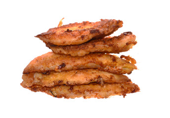 fried meat isolated on white background