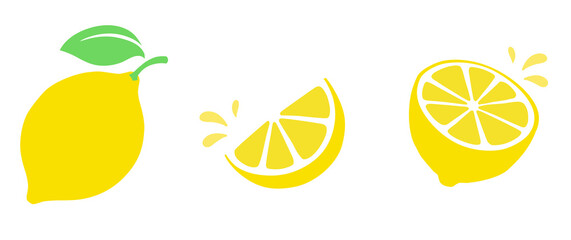 レモンのイラストアイコン素材セット