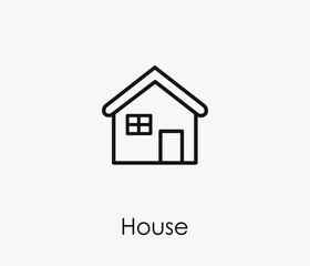 House vector icon. Editable stroke. Symbol in Line Art Style for Design, Presentation, Website or Apps Elements, Logo. Pixel vector graphics - Vector