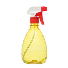 Cosmetic bottles with dispenser or sprayer isolated on white background. Bottle for ketchup, mustard, sauce. Antimicrobial liquid gel. Hand hygiene. Liquid soap. Cleaning agent.
