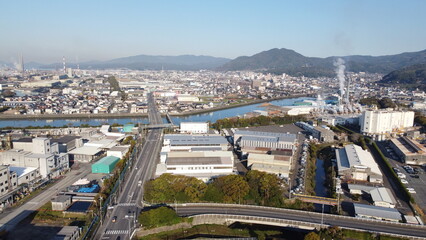 山口県周南コンビナート！SDGs地球環境とミライ　えんとつ町のコンビナートno朝 
