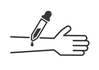 Allergy test vector icon concept on white background