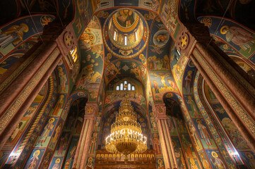 Fototapeta na wymiar Interior Orthodox Church Ljubljana, Slovenia