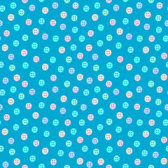 Sewing pastel buttons. Watercolor seamless pattern with sewing multicolored buttons. Design for textiles, seamstresses, scrapbooking, postcards, website backgrounds, stationery.