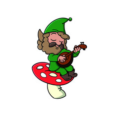 cute cartoon gnome hand drawn