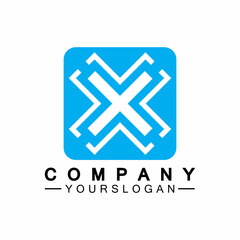 Fototapeta premium X Letter Logo Template vector icon illustration design