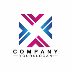 X Letter Logo Template vector icon illustration design