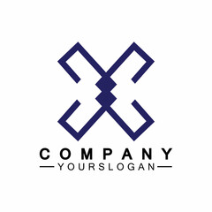 X Letter Logo Template vector icon illustration design