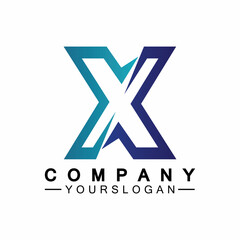 X Letter Logo Template vector icon illustration design