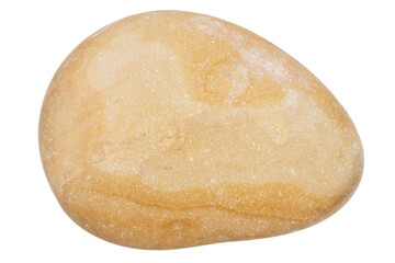 Top view of single yellow pebble