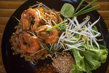 Pad Thai noodle traditional food Bangkok Thailand. 