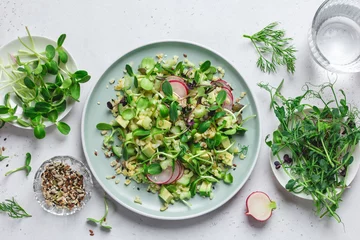 Foto op Plexiglas Fresh salad with microgreens © anna_shepulova
