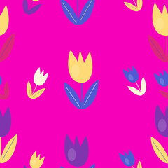 Fototapeta na wymiar Floral vector seamless pattern with abstract elements in doodle style. Perfect background for trendy fabric, fashion textiles, wrapping paper, home textiles.