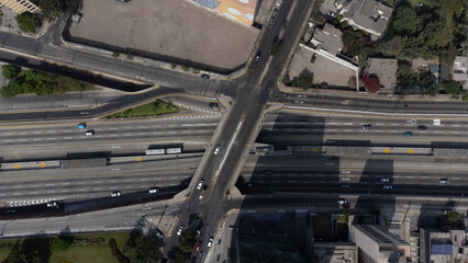 Excellent aerial view of Av. Alfredo Benavides and Vía Expresa Luis Bedoya Reyes in the city of Lima, Peru