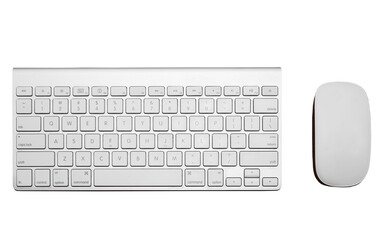 Keyboard and mouse on a white background