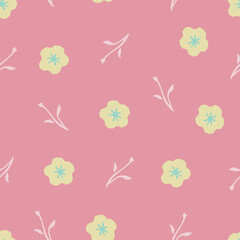 Spring summer botanical seamless pattern