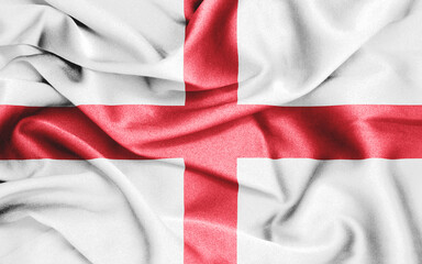 curved fabric texture flag. flag of england
