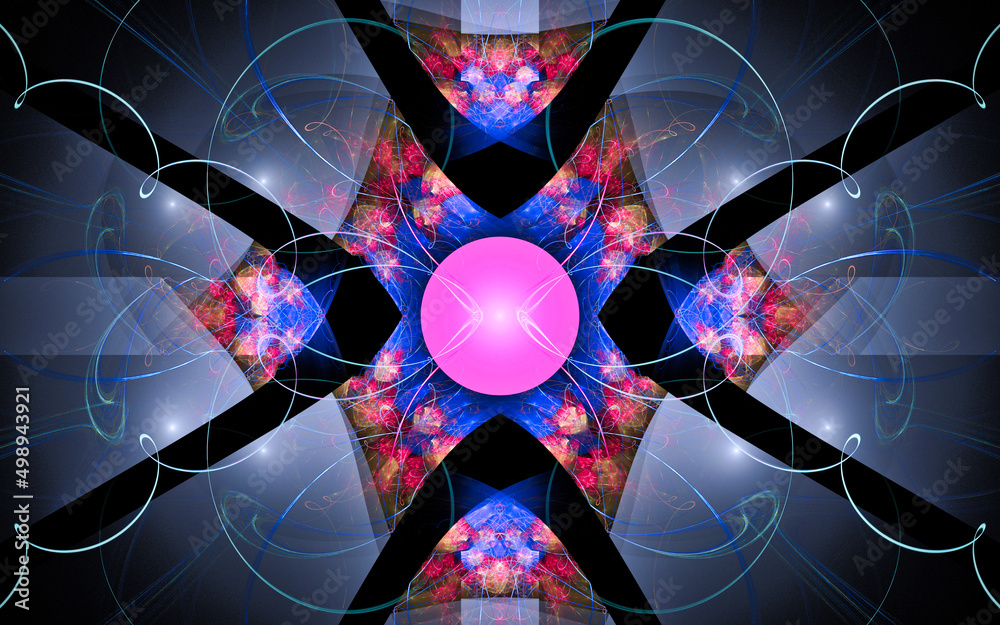 Poster digital illustration abstract image generated fractal background image wallpaper pattern of various 