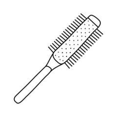 Comb. Hairdressing equipment line sketch. Professional hair dresser tool. Hand drawn doodle icon. Vector illustration. Barber symbol