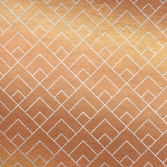 Gold Art Deco abstract background. Texture with silver geometric pattern. Scrapbook paper