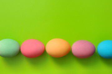 colorful eggs on green grass