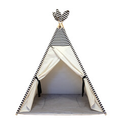 Children's wigwam isolated on white background. Room interior decoration. Scandinavian interior...
