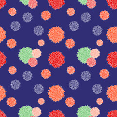  colorful seamless floral pattern on purple background.