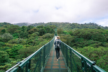 rainforest bridge in the mountains of Monteverde Costa Rica 