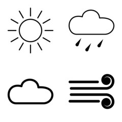 Weather Flat Icon Set Isolated On White Background