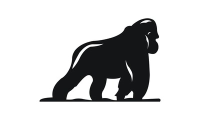 gorilla logo design template vector black
