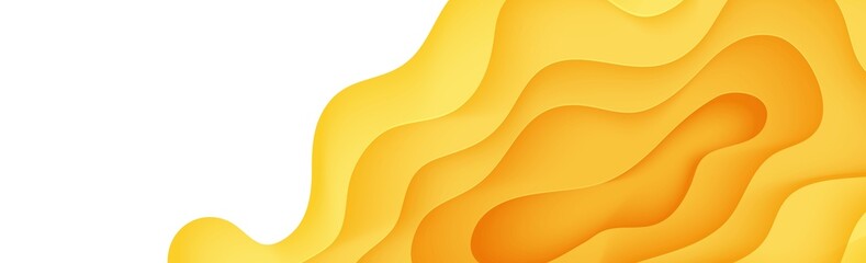 Abstract yellow background in cut paper style. Cutout orange wallpaper. Wavy template for save the Earth posters, eco brochures, business presentations. Vector card illustration of papercut background