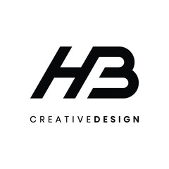 Modern creative letter HB logo design vector