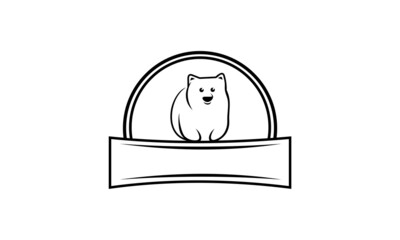 wombat logo template design black animal