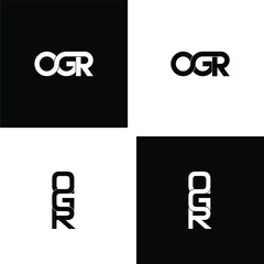 ogr letter original monogram logo design set - obrazy, fototapety, plakaty