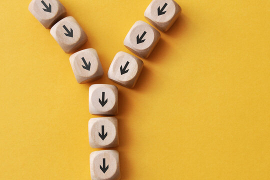 Several arrows are combined into one. A symbol of fusion and unity on the way to the goal