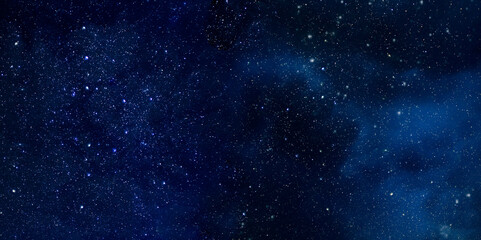 Fototapeta na wymiar Long large panoramic night starry sky, space and stars